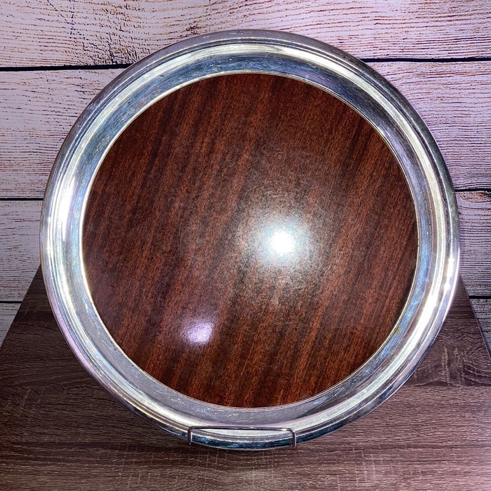 VINTAGE F.B. ROGERS SILVER COMPANY ROUND SILVERPLATE 14.25”